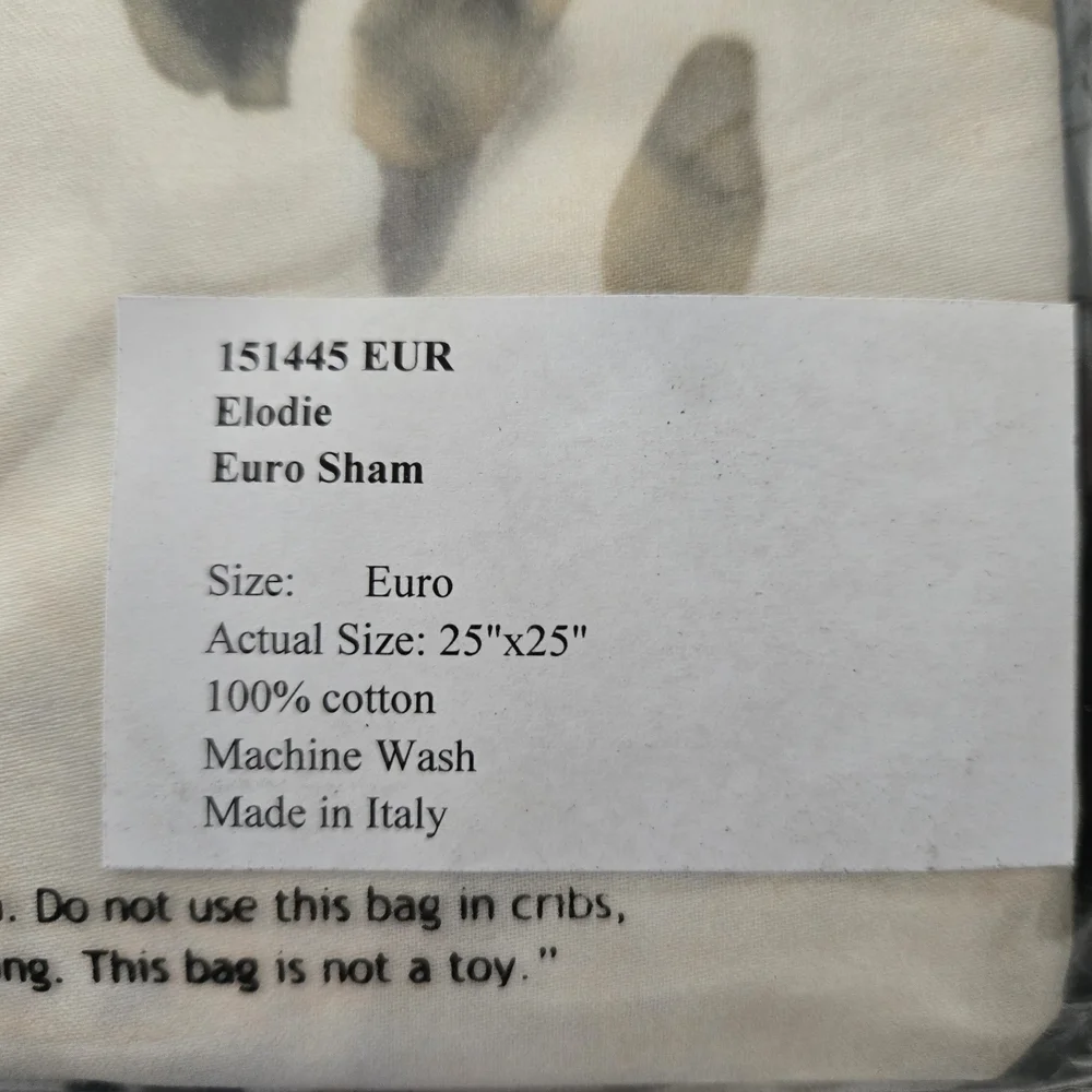 Frontgate Floral Duvet Cover Set - Cream and Gray Madw In Italy